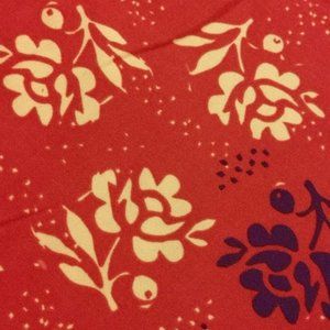 NWT OS Lularoe Leggings Red/Cream Flowers